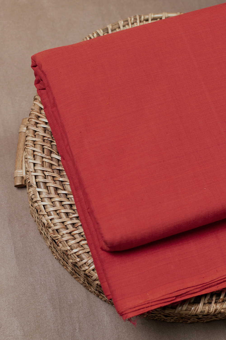 Orange Mangalagiri Cotton Fabric
