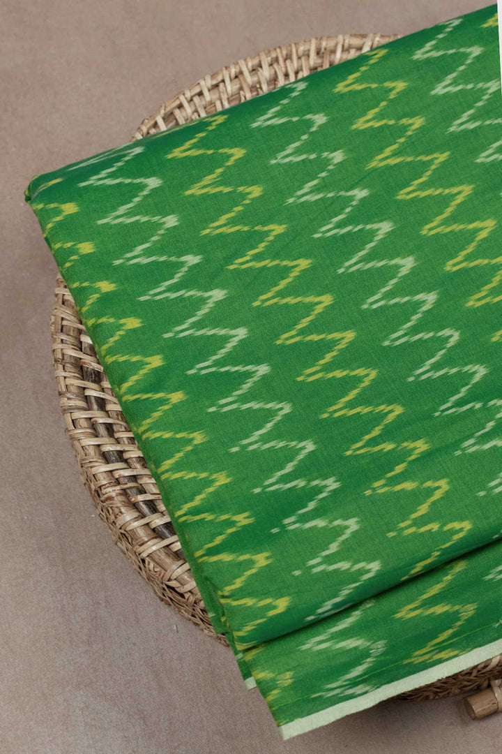 Parakeet Green Ikat Cotton Fabric