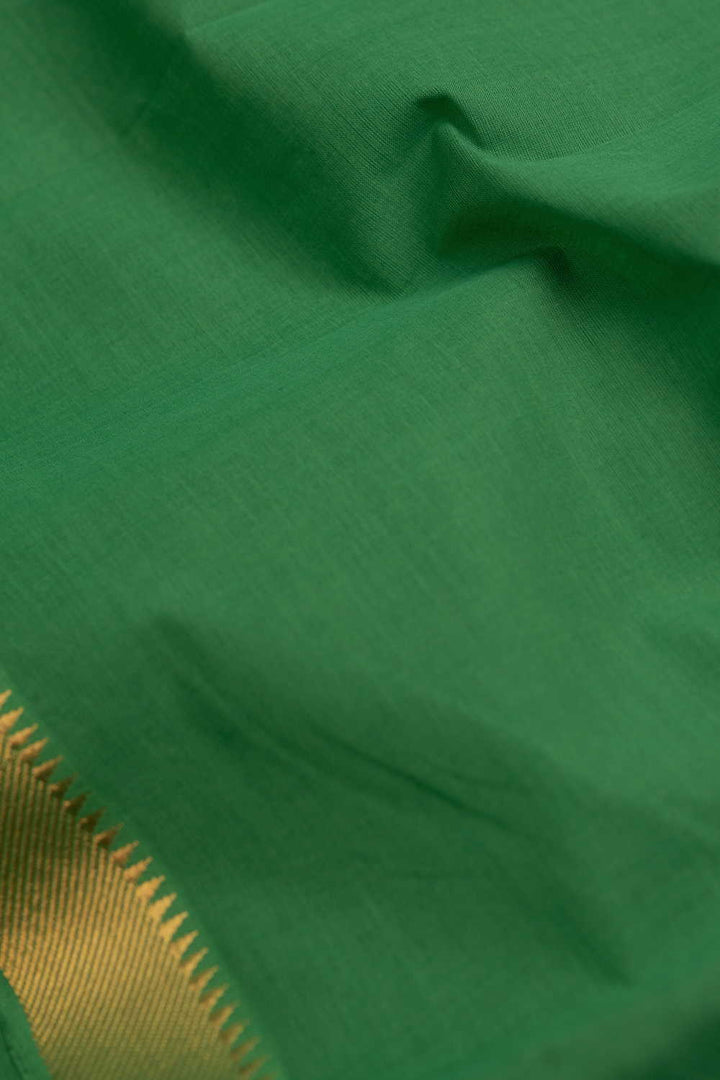 Brighter Green Mangalagiri Border Cotton Fabric
