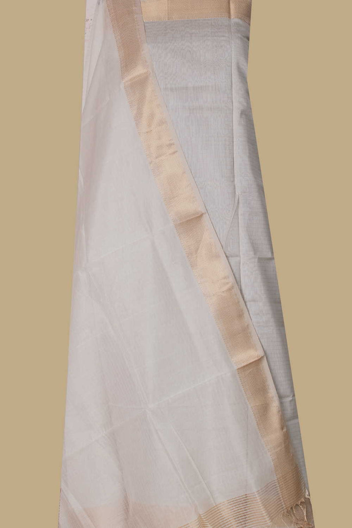 Maheshwari Silk Cotton Top & Dupatta - Matkatus 