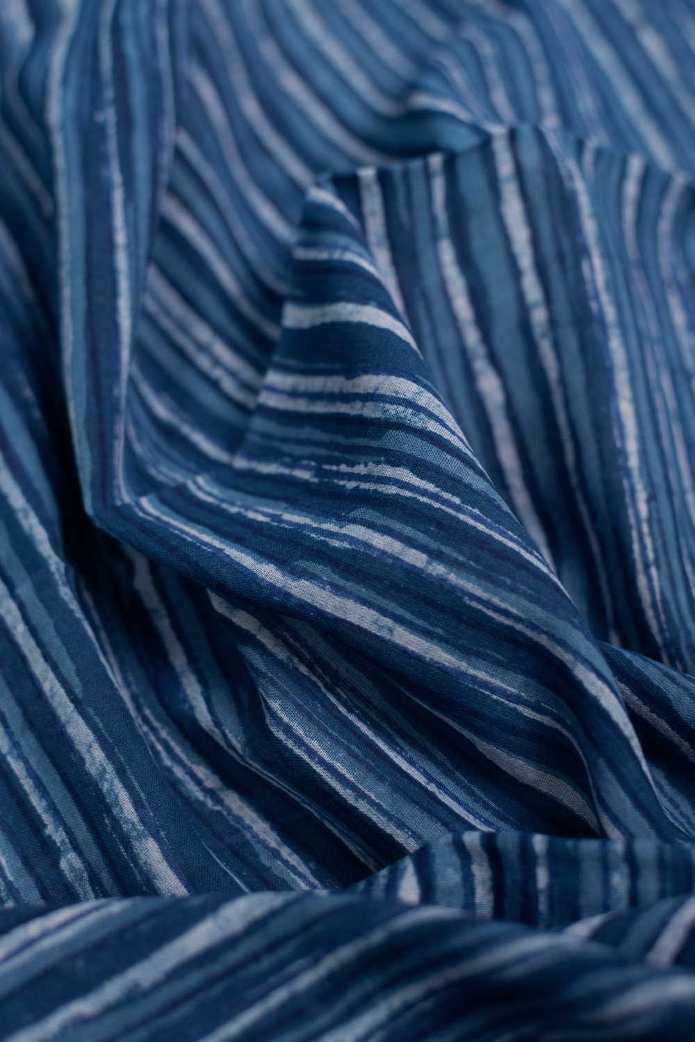 Stripe Pattern Dabu Cotton Fabric