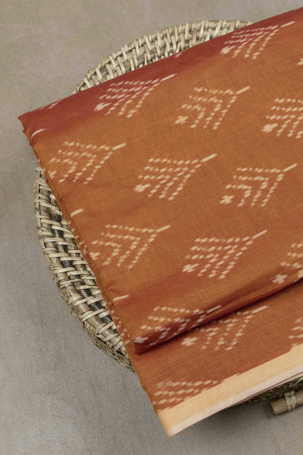 Tangerine Orange Ikat Cotton Fabric