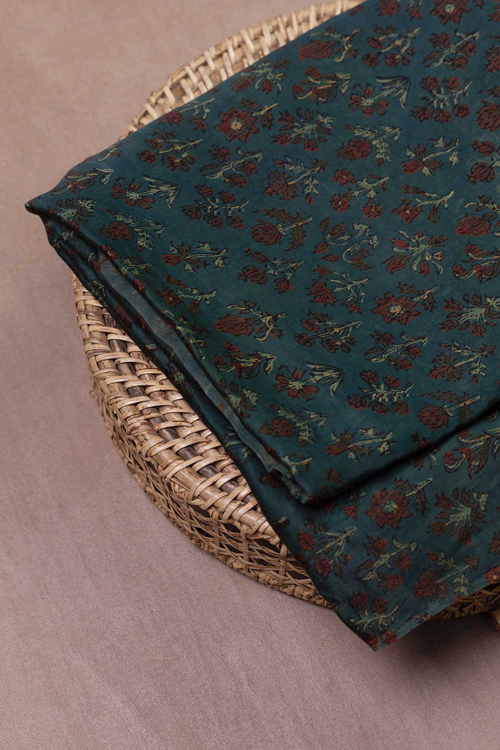 Block Printed Modal Silk Fabric - Matkatus 