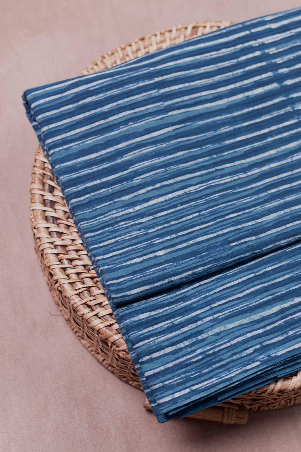 Stripe Pattern Dabu Cotton Fabric