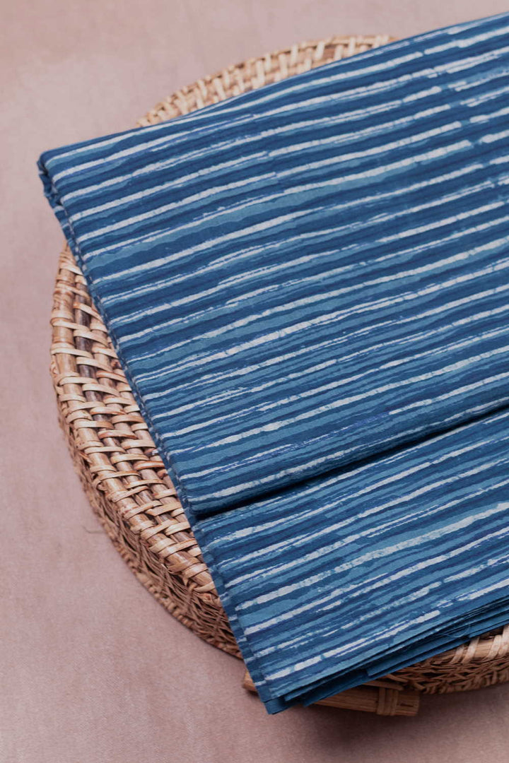 Stripe Pattern Dabu Cotton Fabric
