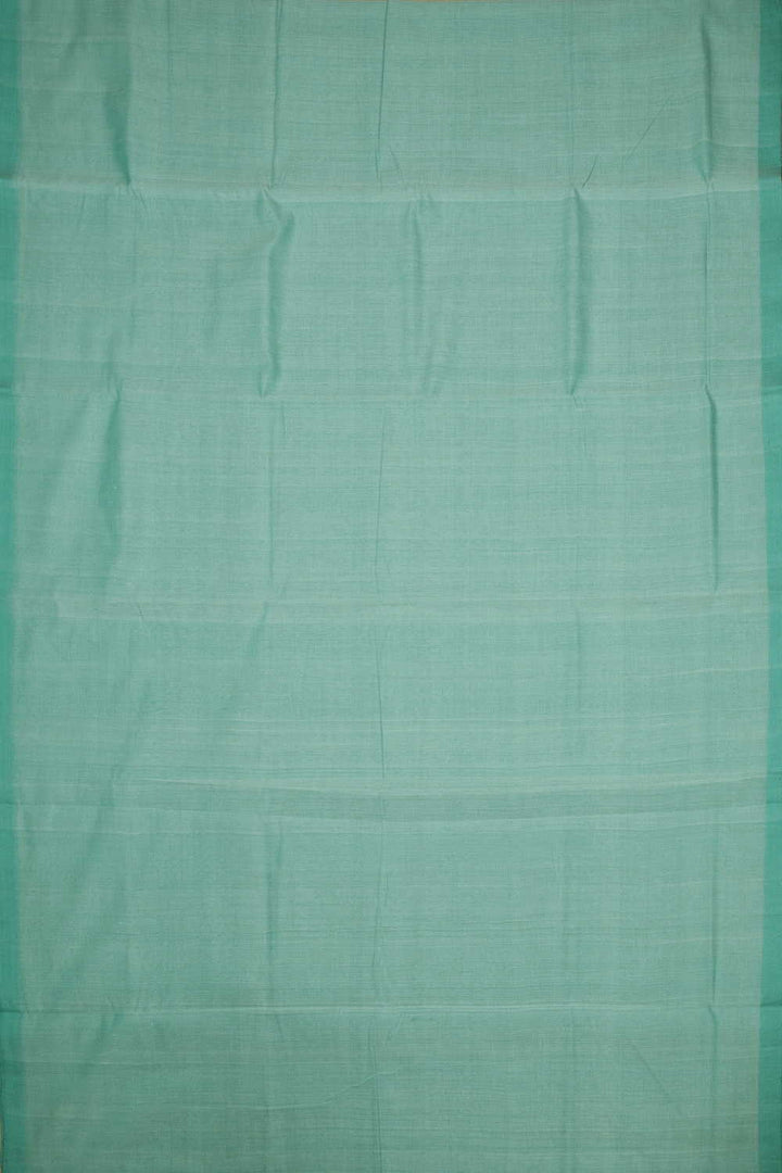 Green Mangalagiri Cotton saree with Kantha Blouse