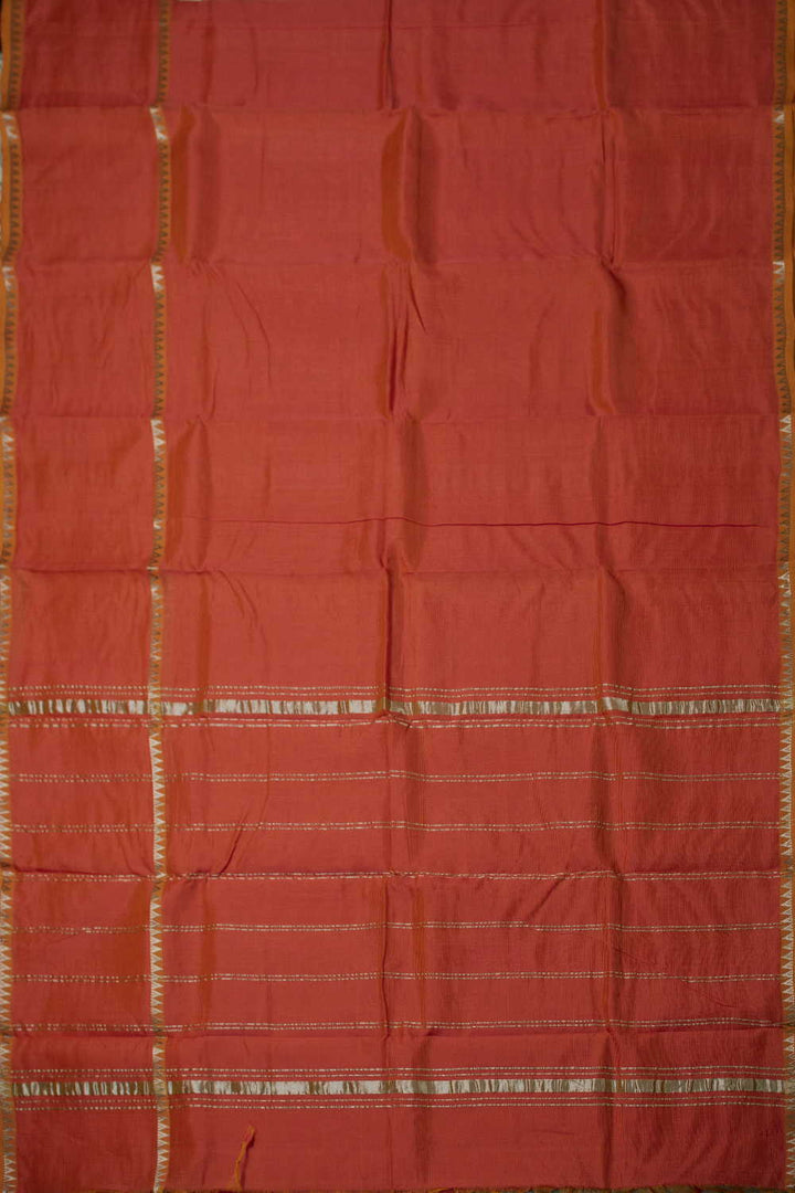 Orange Mangalagiri Silk Cotton saree
