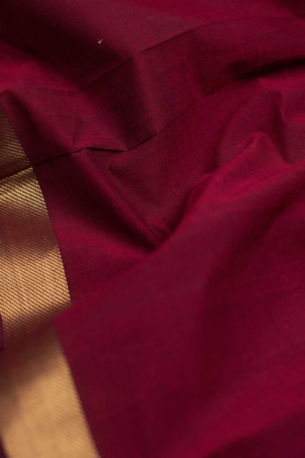 Elegant Border - Maroon Mangalagiri Cotton Fabric