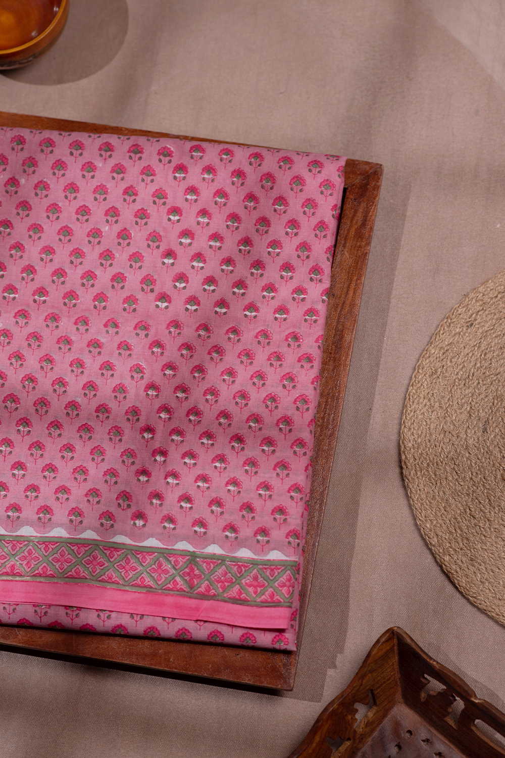 Block Printed Cotton Saree - Matkatus