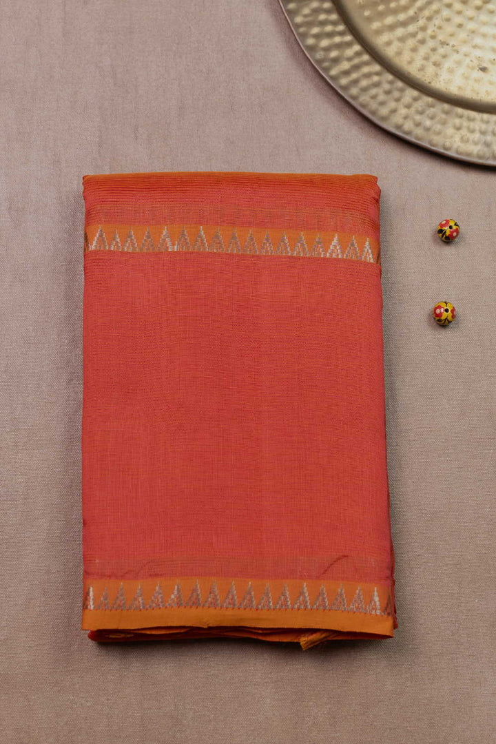 Orange Mangalagiri Silk Cotton saree
