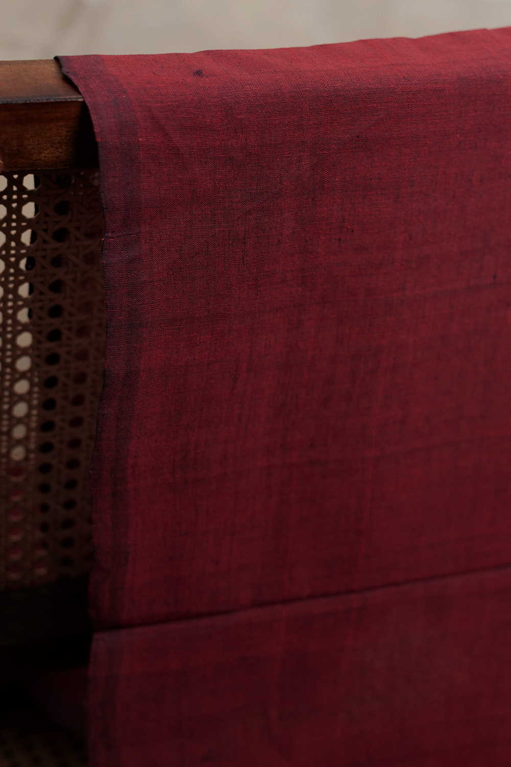 Blackish Maroon Mangalagiri Cotton Fabric