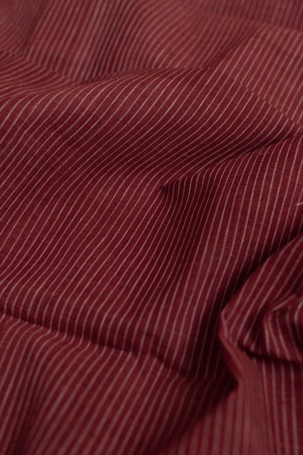 Shop Rust Maroon with Stripe Handspun Cotton Fabric Online at Matkatus