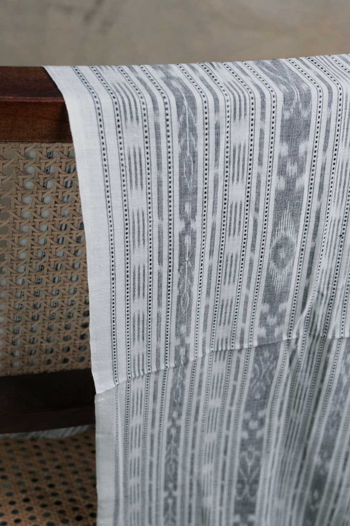 Snow Cream Orissa Ikat Cotton Fabric
