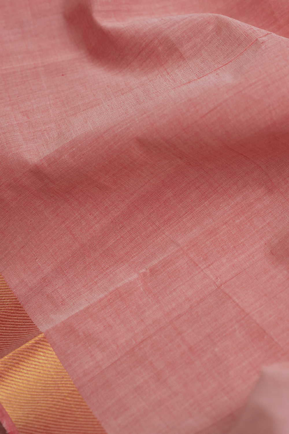 Salom Peach Shade Mangalagiri Border Cotton Fabric