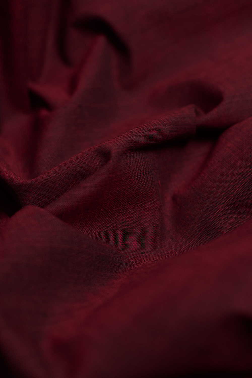 Blackish Maroon Mangalagiri Cotton Fabric