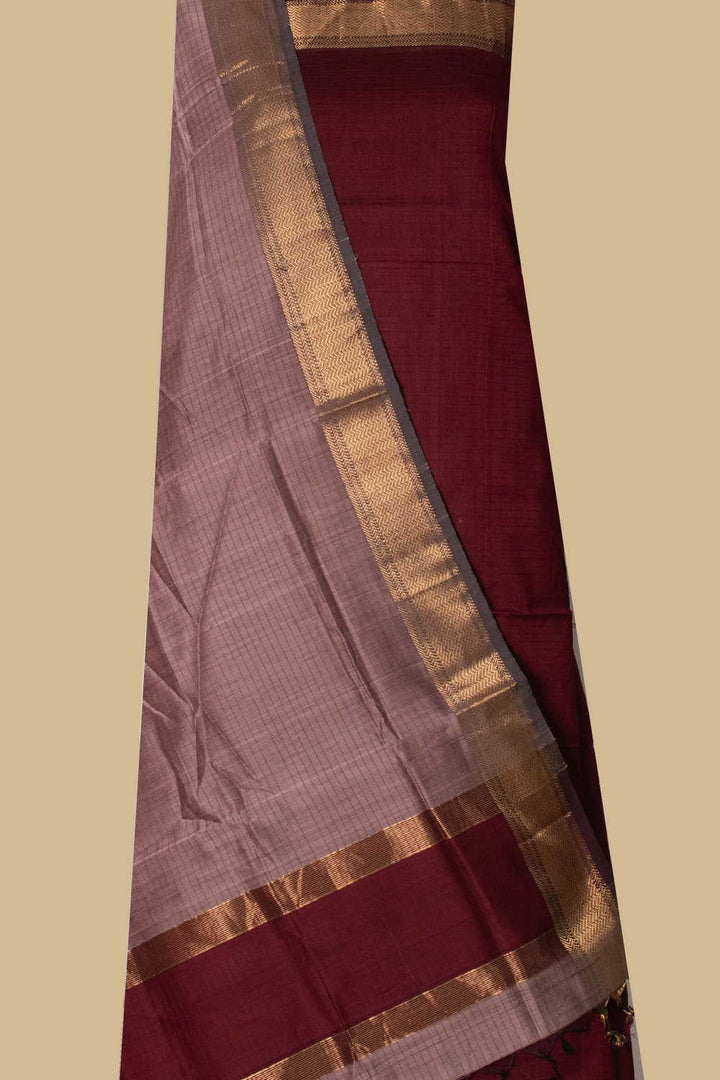 Maheshwari Silk Cotton Top & Dupatta - Matkatus 