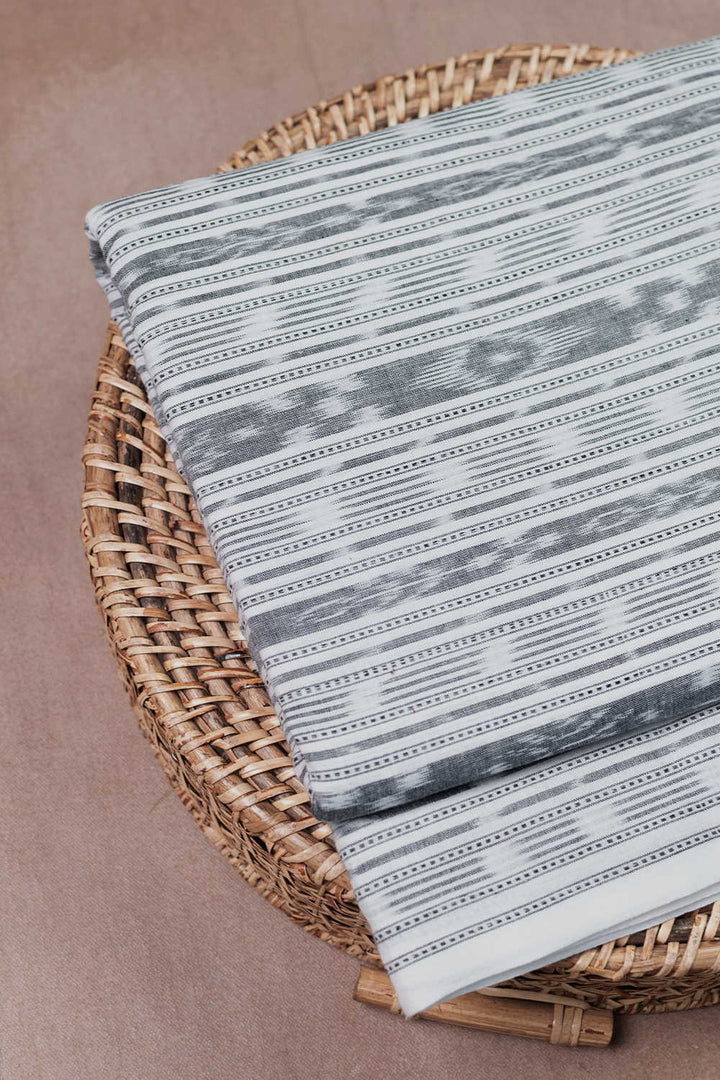 Snow Cream Orissa Ikat Cotton Fabric