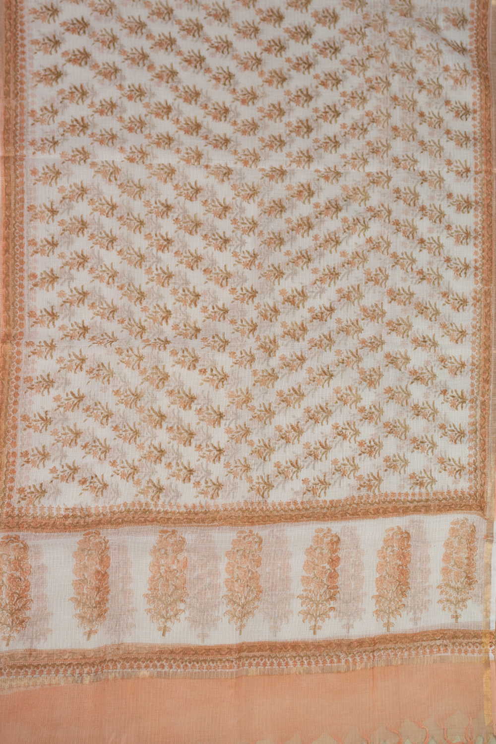 Cream with Florets Kota Cotton Dupatta