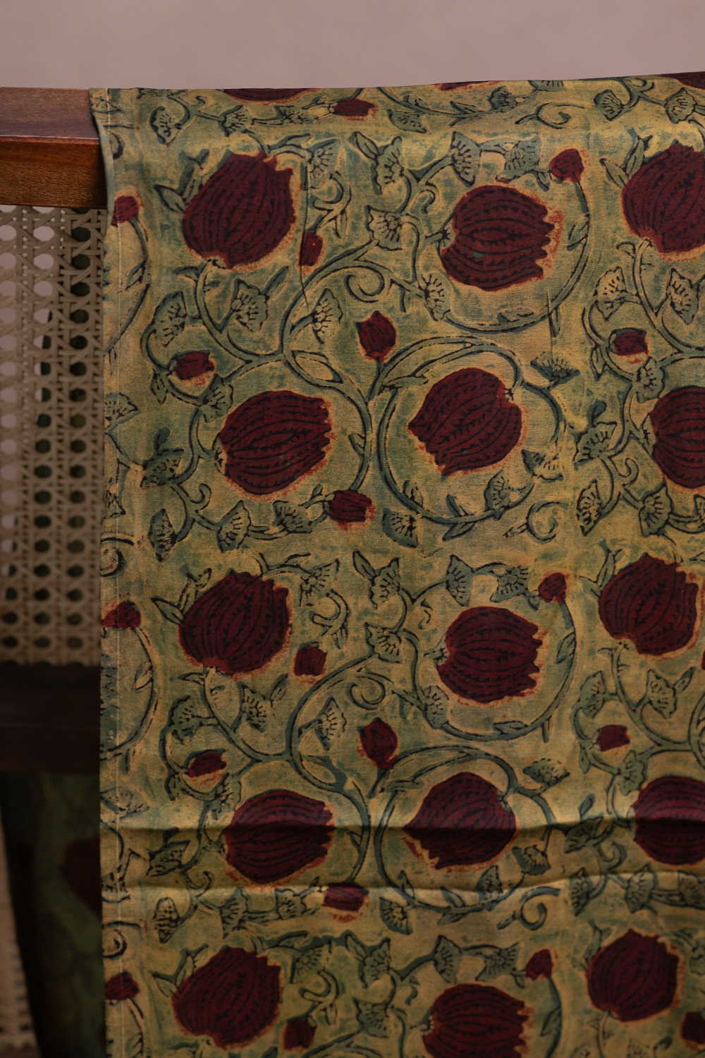 Block Printed Silk Cotton Fabric - Matkatus 