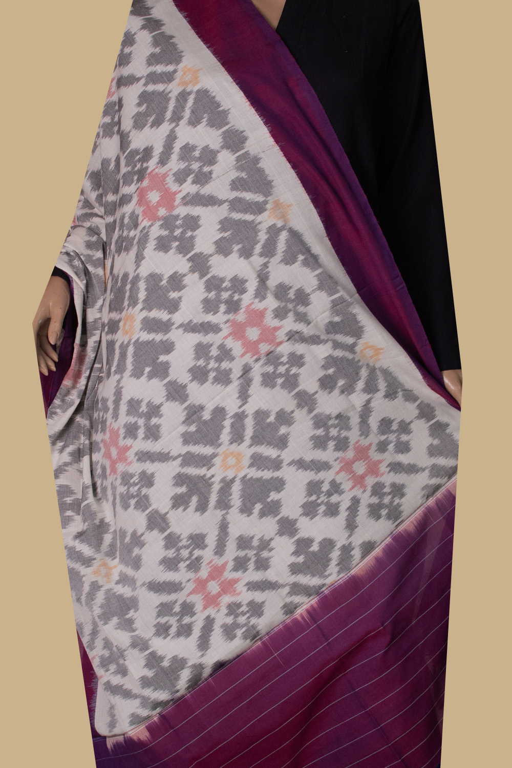 Ikat Cotton Dupatta - Matkatus 