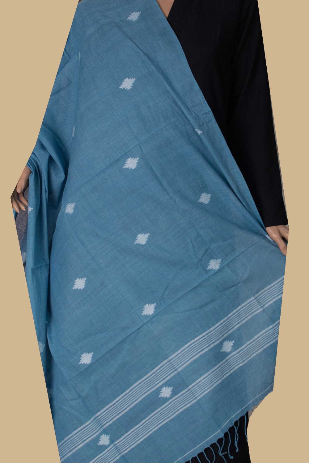 Jamdani Cotton Dupatta - Matkatus