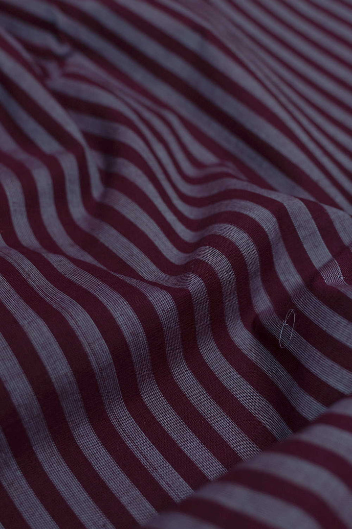 Purple Stripe Mangalagiri Cotton Fabric