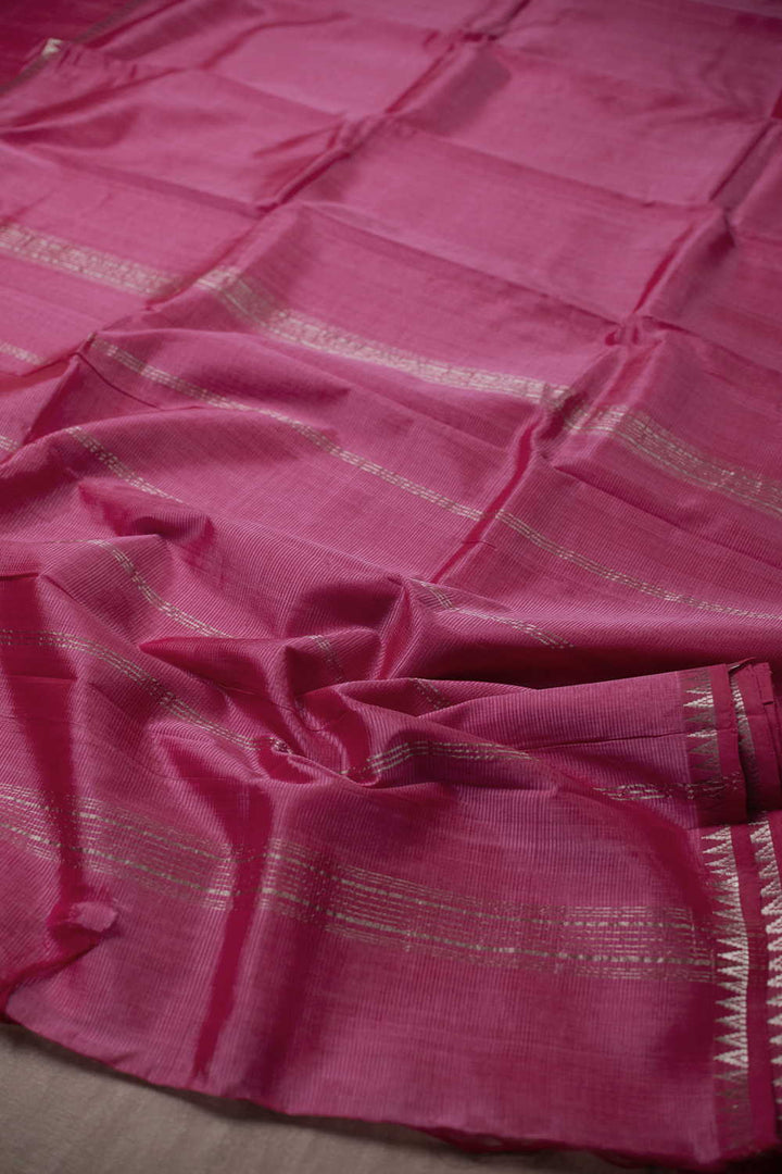 Barbie Pink Mangalagiri Silk Cotton saree