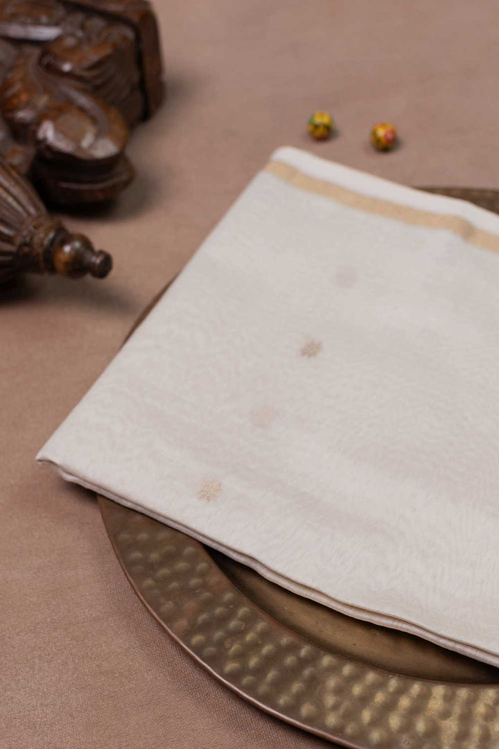Ivory Cream Chanderi Silk Cotton Dupatta