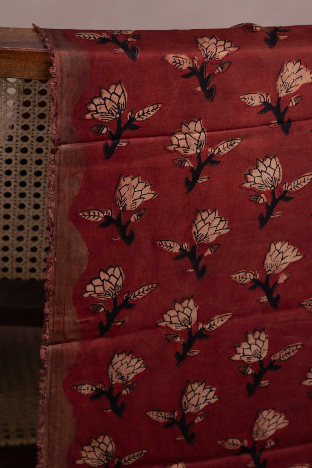 Block Printed Silk Cotton Fabric - Matkatus 