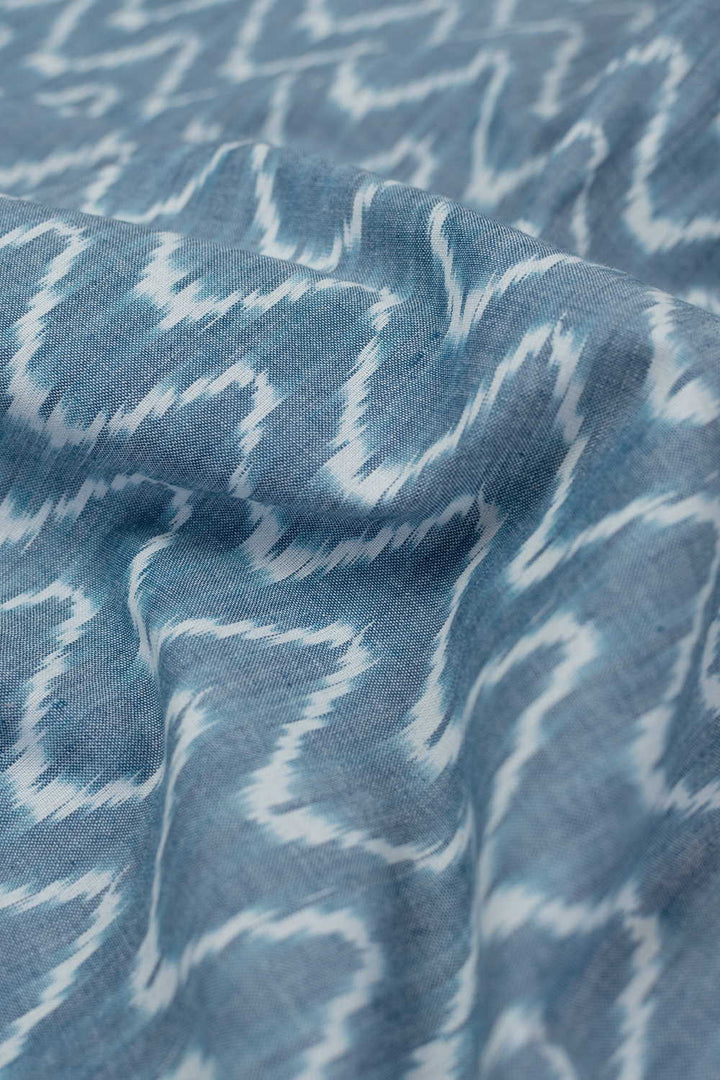 Creamy Grey Ikat Cotton Fabric - 1.5m