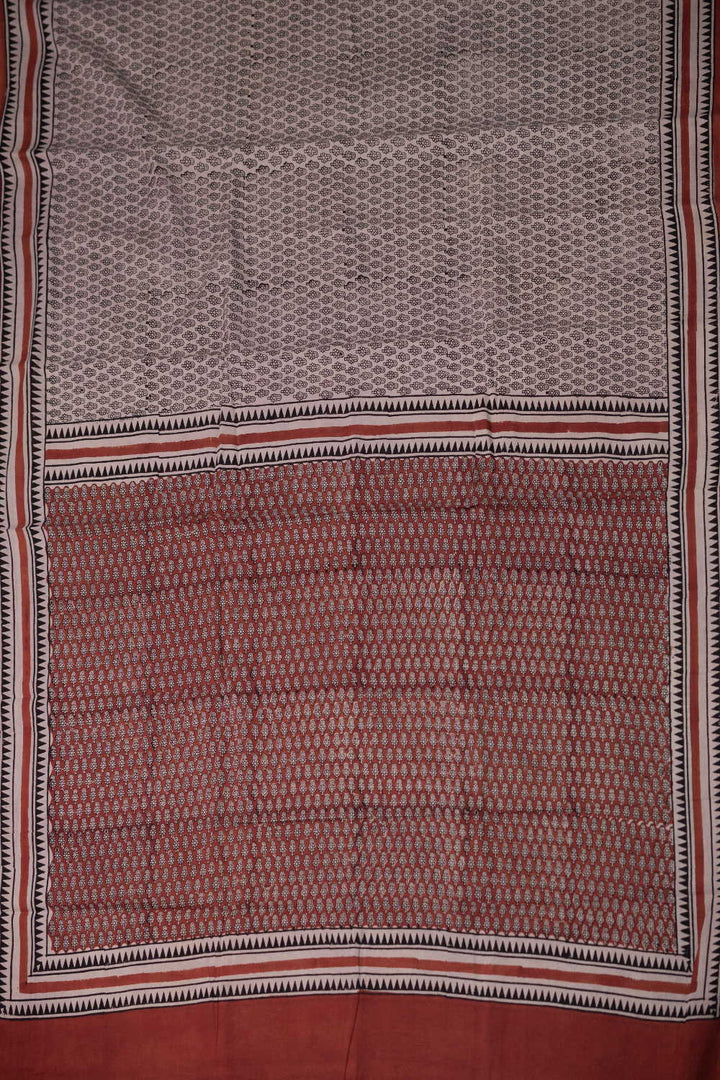 Block Printed Cotton Saree - Matkatus 