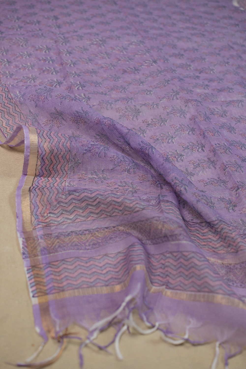 Purple Kota Cotton Dupatta