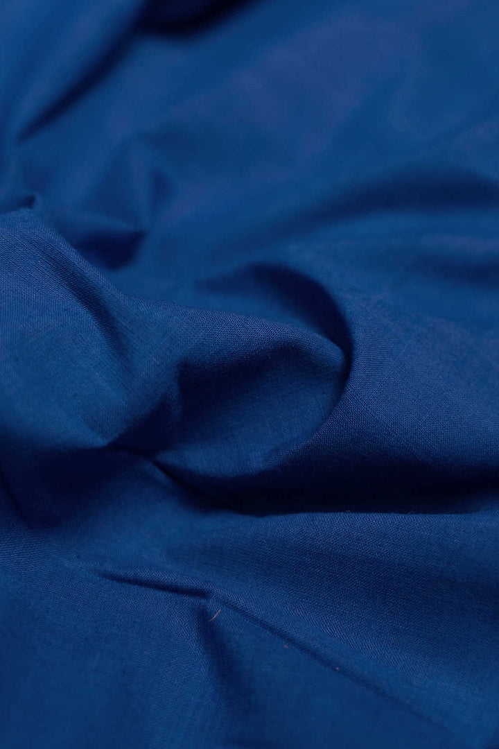 Royal Blue Mangalagiri Cotton Fabric MMMMMMMMMM