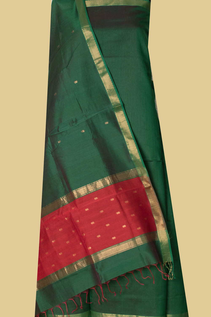 Maheshwari Silk Cotton Top & Dupatta - Matkatus 