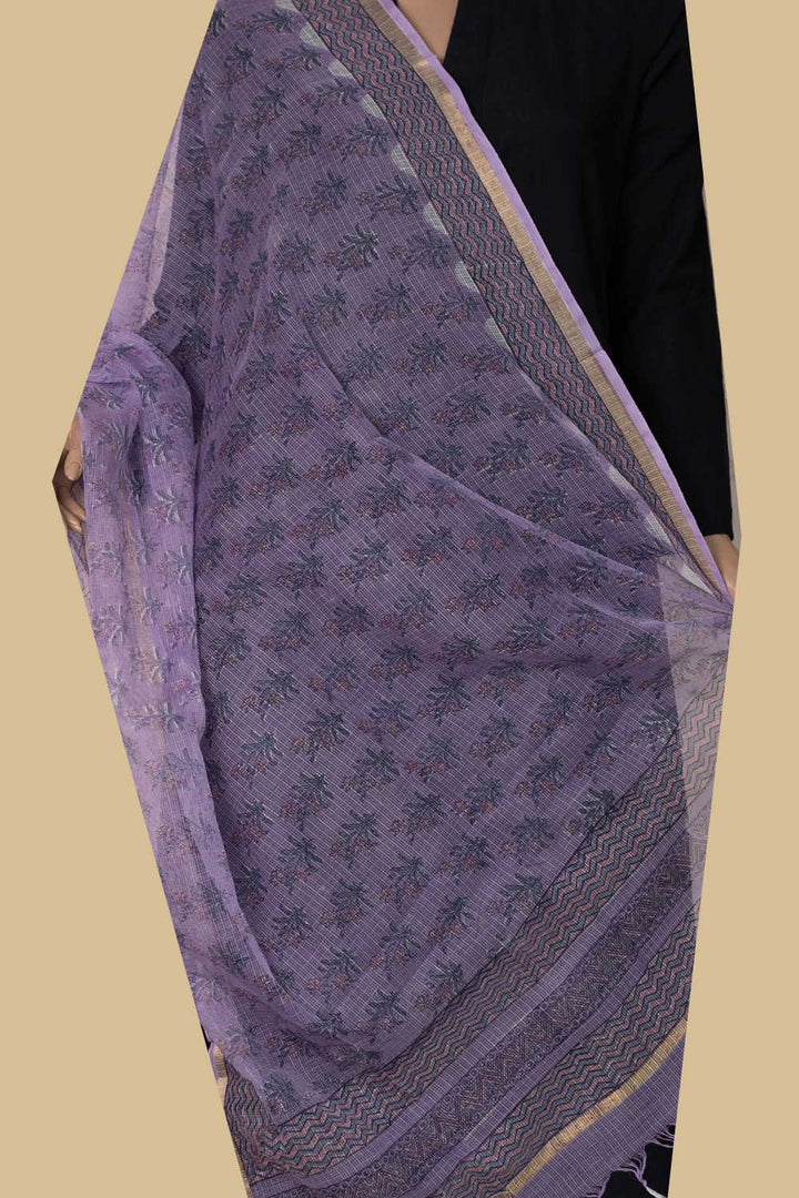 Purple Kota Cotton Dupatta
