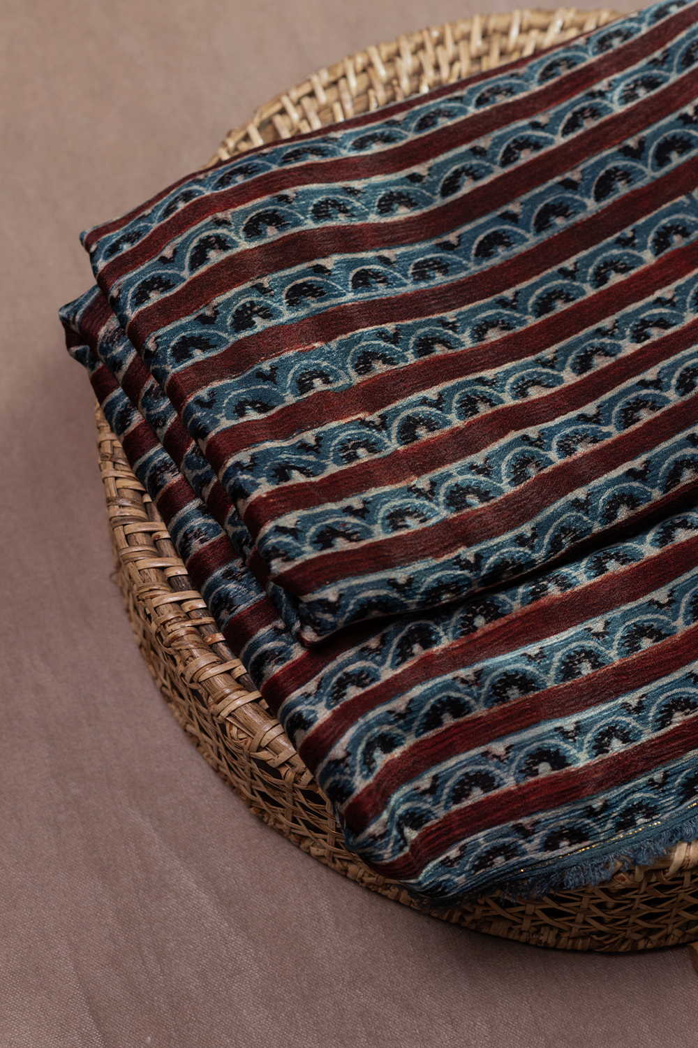 Block Printed Modal Silk Fabric - Matkatus 