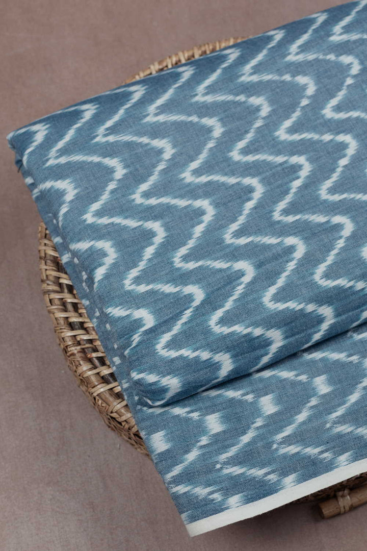 Creamy Grey Ikat Cotton Fabric - 0.8m