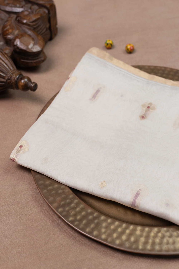 Butta's on Cream Handwoven Chanderi Dupatta