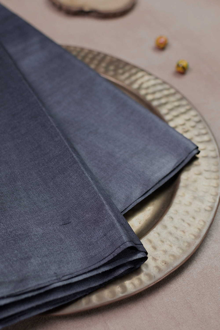 Dark Grey Handwoven Tussar Fabric