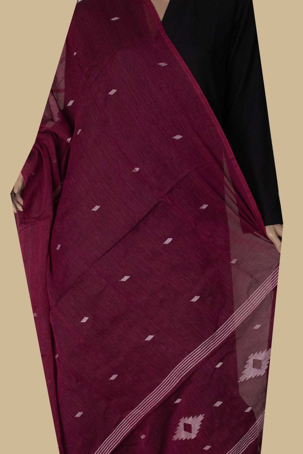 Jamdani Cotton Dupatta - Matkatus