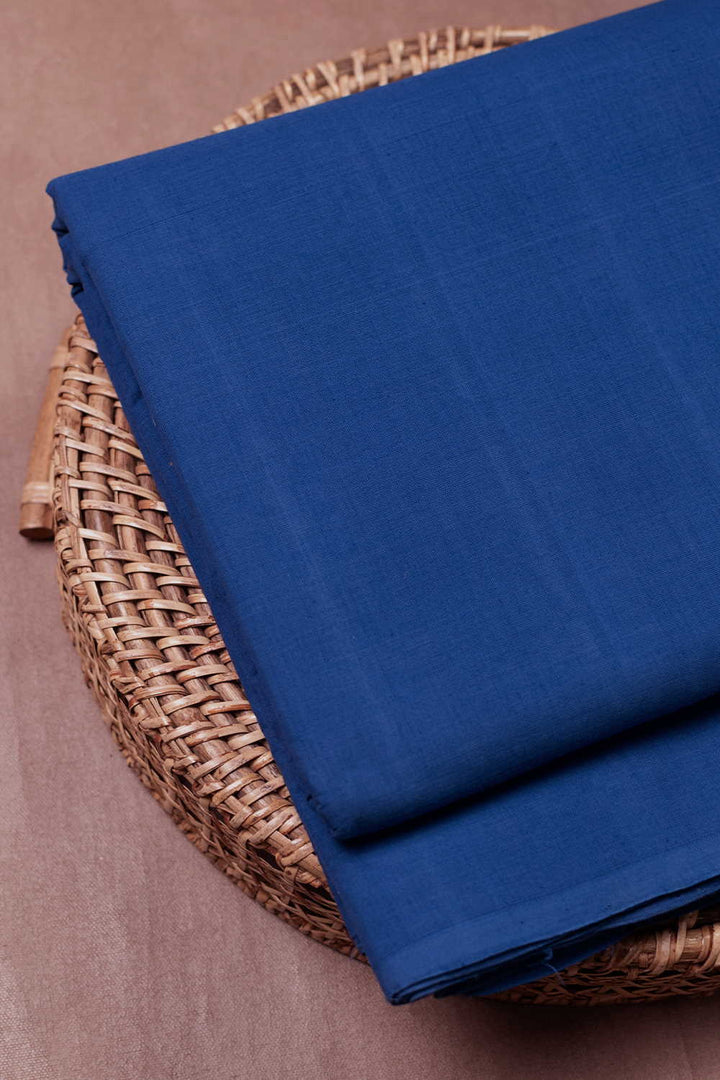 Royal Blue Mangalagiri Cotton Fabric MMMMMMMMMM