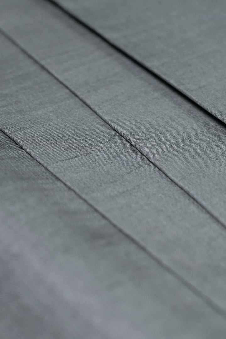 Light Grey Handwoven Tussar Fabric - 0.55m