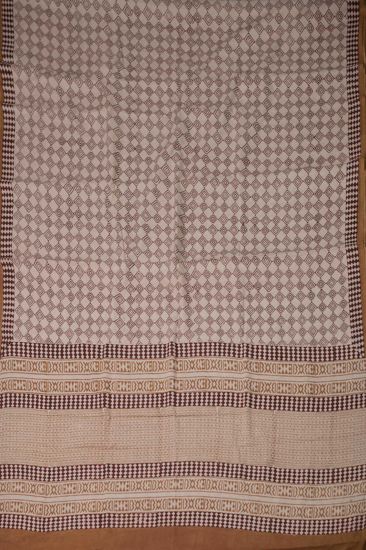 Block Printed Cotton Saree - Matkatus 