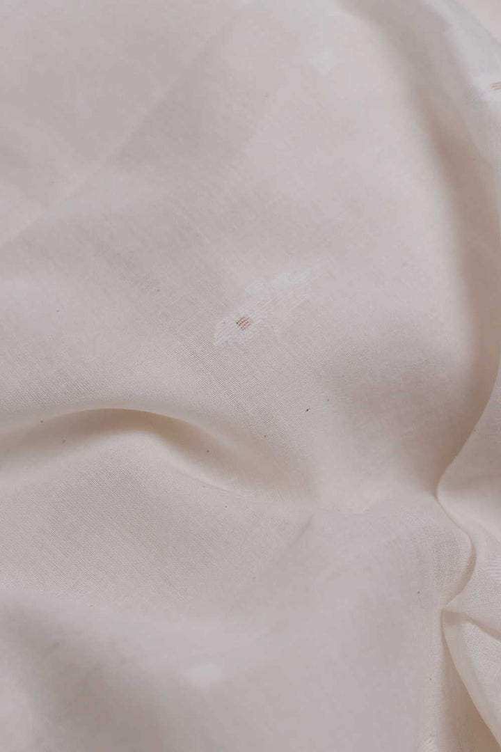 Off-White with Butta Jamdani Cotton Fabric - 0.65m