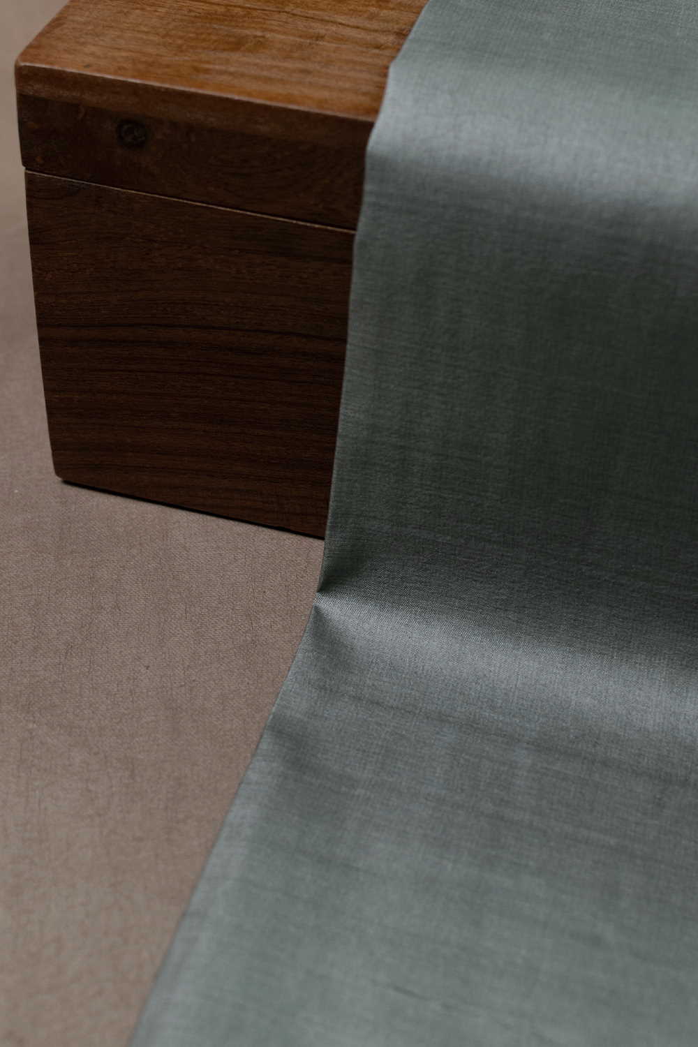 Light Grey Handwoven Tussar Fabric - 0.55m