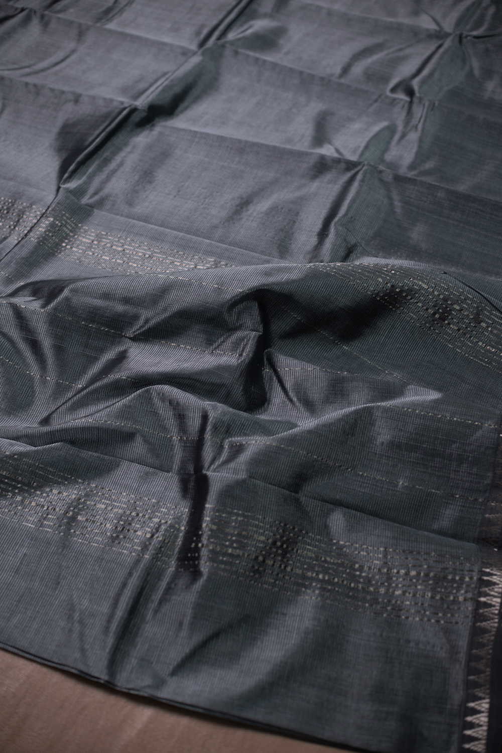 Shimmer Grey Mangalagiri Silk Cotton saree