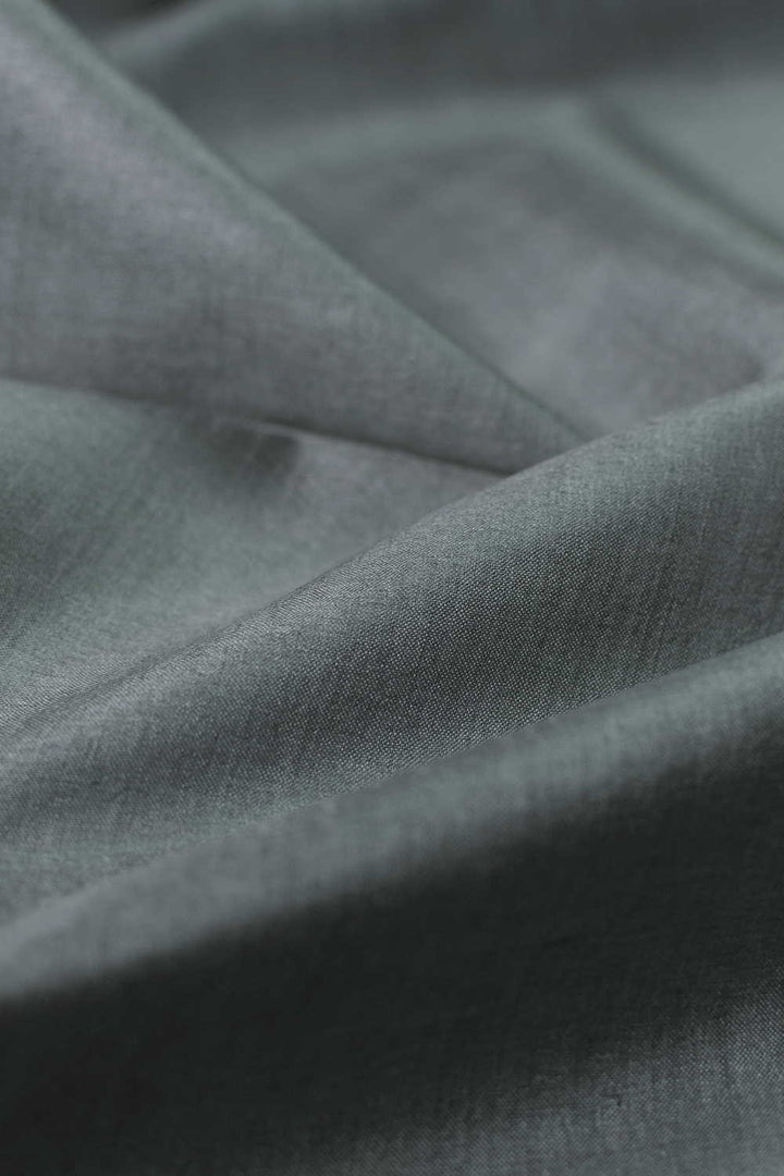 Light Grey Handwoven Tussar Fabric - 0.55m