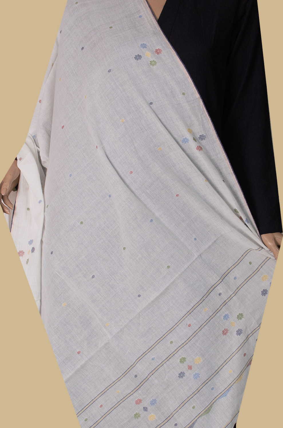 Jamdani Cotton Dupatta - Matkatus