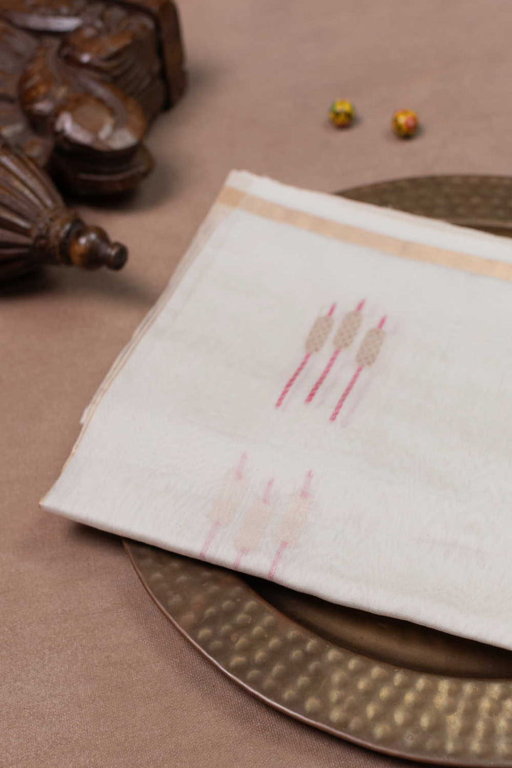 Coconut Cream Chanderi Silk Cotton Dupatta