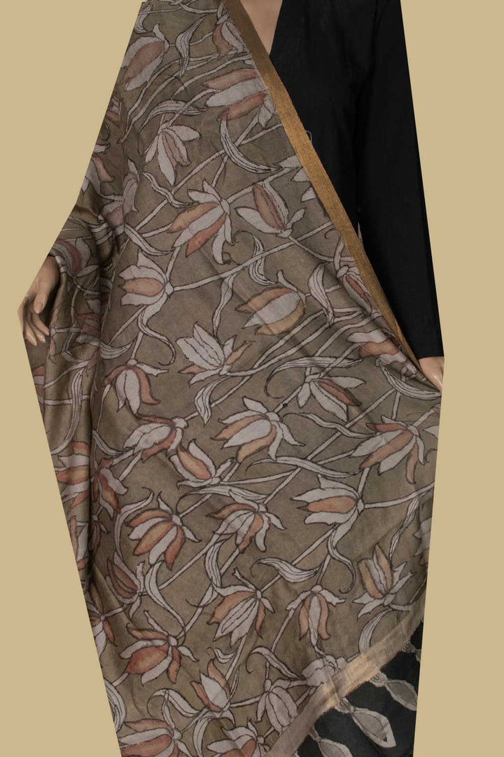 Painted Kalamkari Dupatta - Matkatus